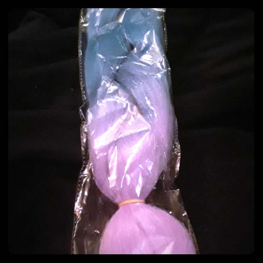 Synthetic ombre hair extensions.